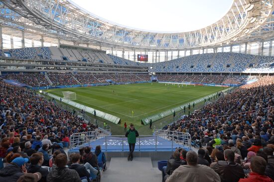 Football. First official match at Nizhny Novgorod Stadium