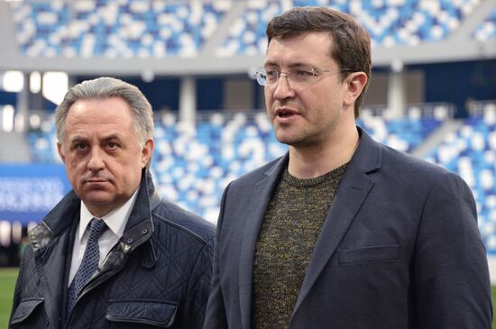 Football. First official match at Nizhny Novgorod Stadium