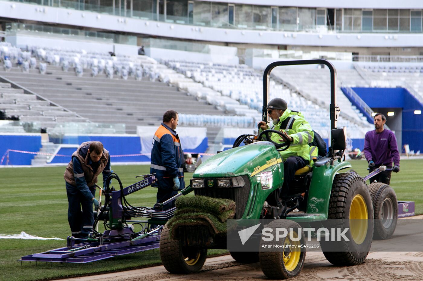 Turf laid at Samara Arena