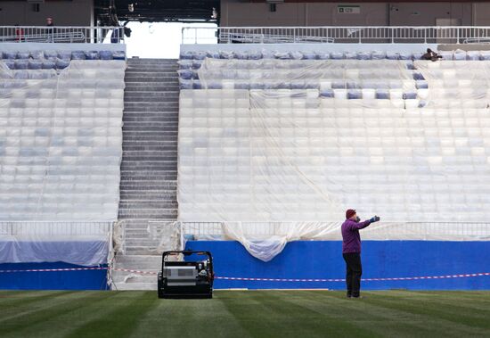 Turf laid at Samara Arena