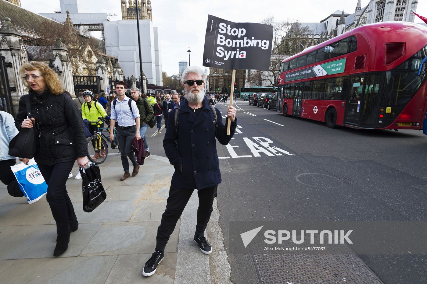 Protest in London against missile strikes on Syria