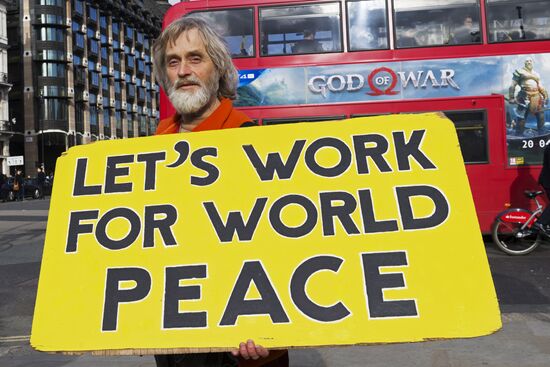 Protest in London against missile strikes on Syria