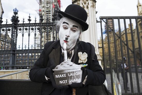 Protest in London against missile strikes on Syria