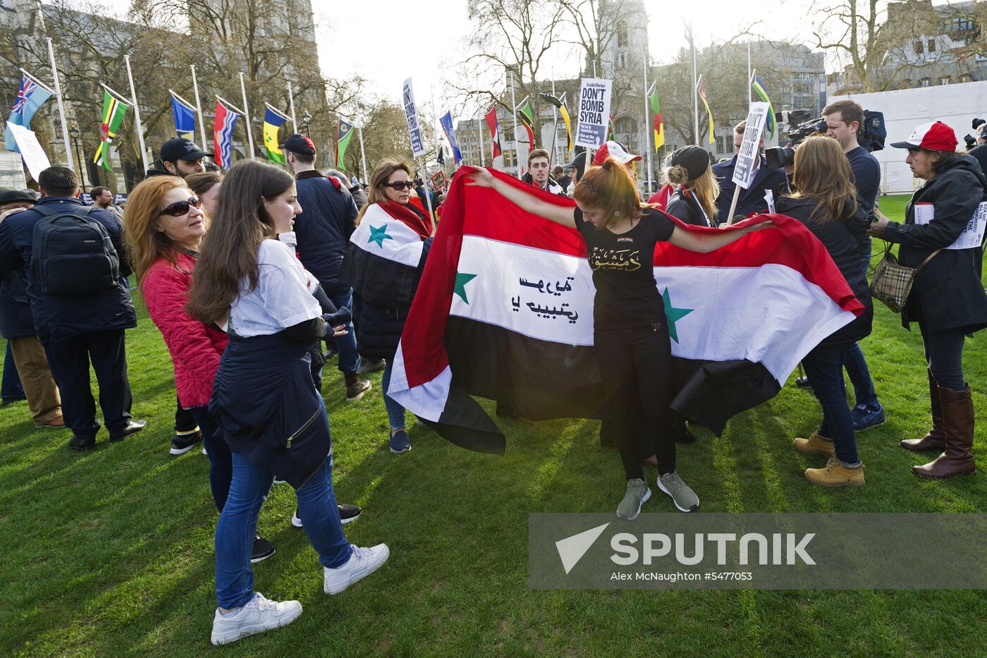 Protest in London against missile strikes on Syria