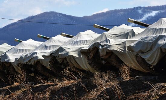 Central storage base for armored vehicles in Primorye