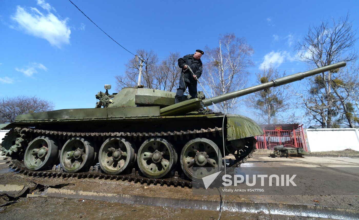 Central storage base for armored vehicles in Primorye