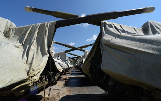 Central storage base for armored vehicles in Primorye
