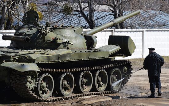 Central storage base for armored vehicles in Primorye