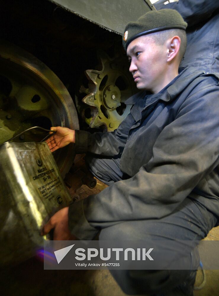 Central storage base for armored vehicles in Primorye