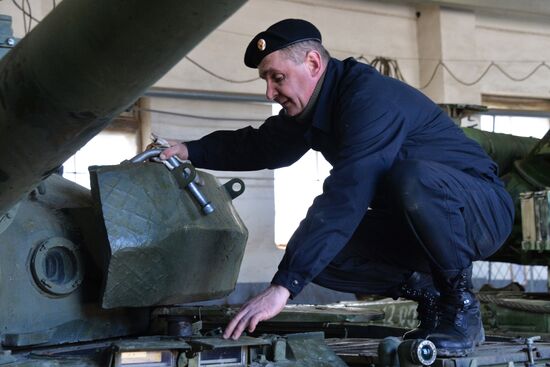 Central storage base for armored vehicles in Primorye