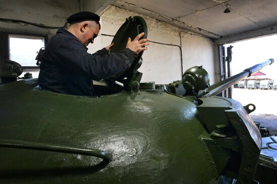 Central storage base for armored vehicles in Primorye