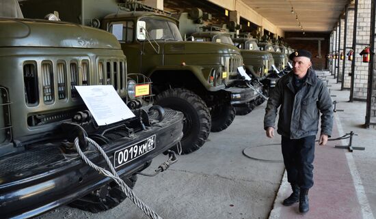 Central storage base for armored vehicles in Primorye