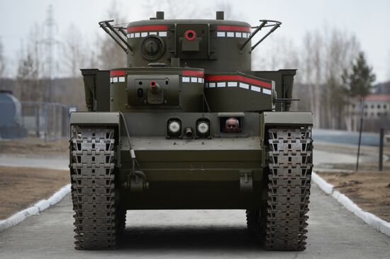 Testing replica of Soviet tank T-35 in Yekaterinburg