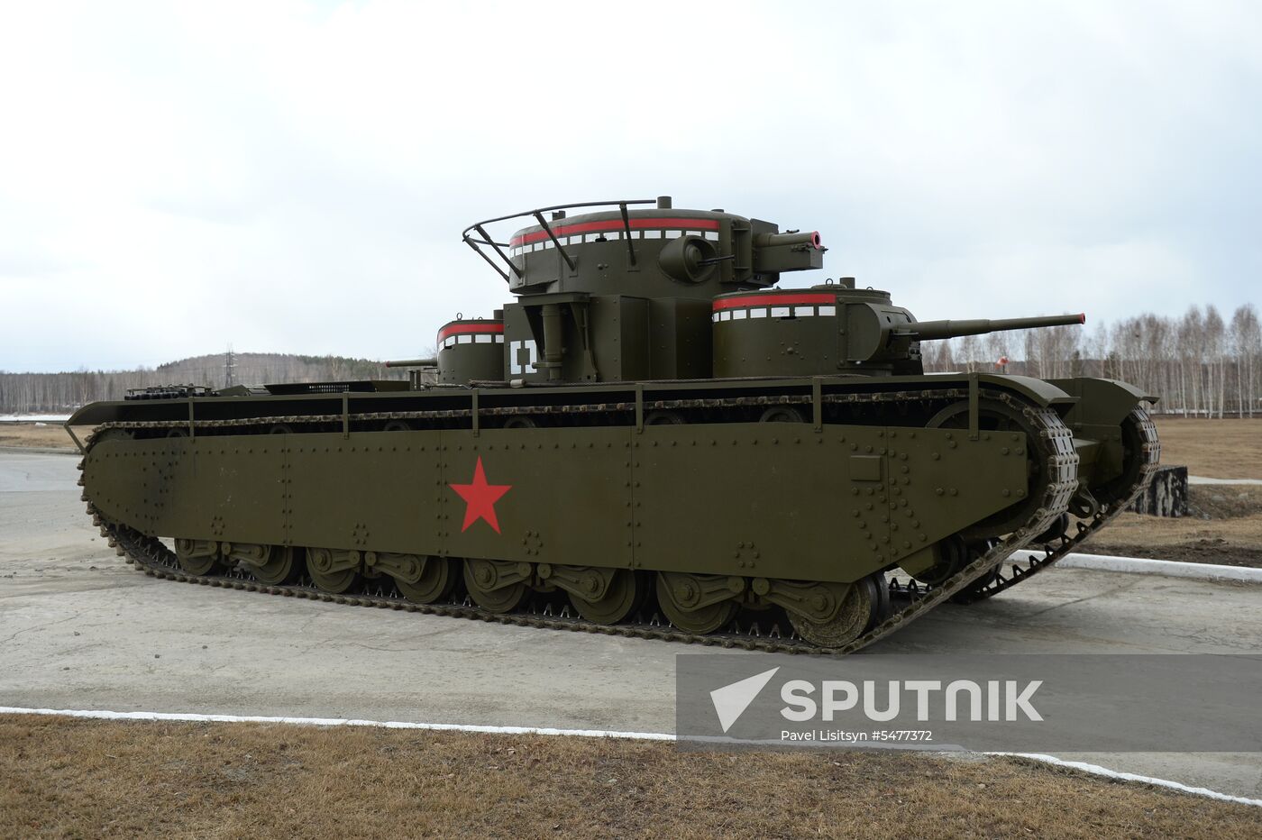 Testing replica of Soviet tank T-35 in Yekaterinburg