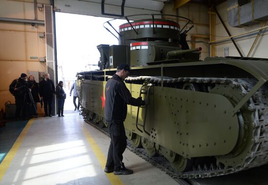 Testing replica of Soviet tank T-35 in Yekaterinburg