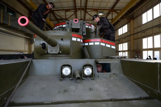 Testing replica of Soviet tank T-35 in Yekaterinburg