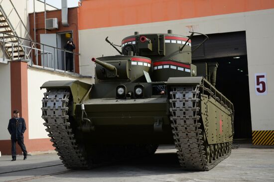 Testing replica of Soviet tank T-35 in Yekaterinburg