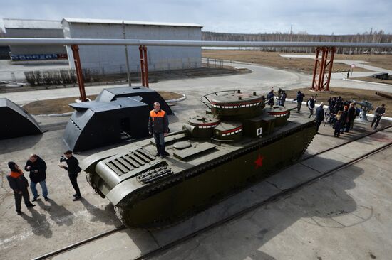 Testing replica of Soviet tank T-35 in Yekaterinburg