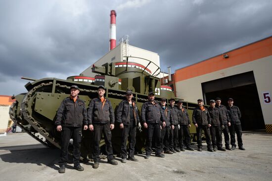 Testing replica of Soviet tank T-35 in Yekaterinburg