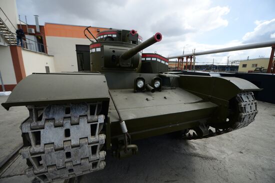Testing replica of Soviet tank T-35 in Yekaterinburg
