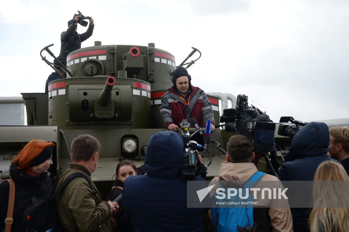 Testing replica of Soviet tank T-35 in Yekaterinburg