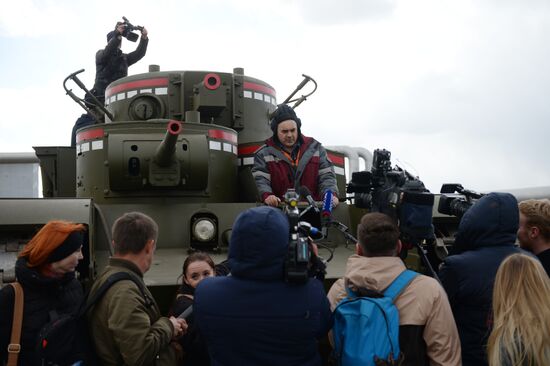 Testing replica of Soviet tank T-35 in Yekaterinburg