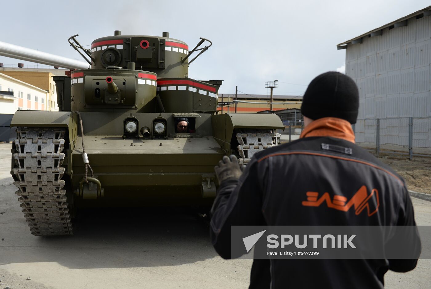 Testing replica of Soviet tank T-35 in Yekaterinburg