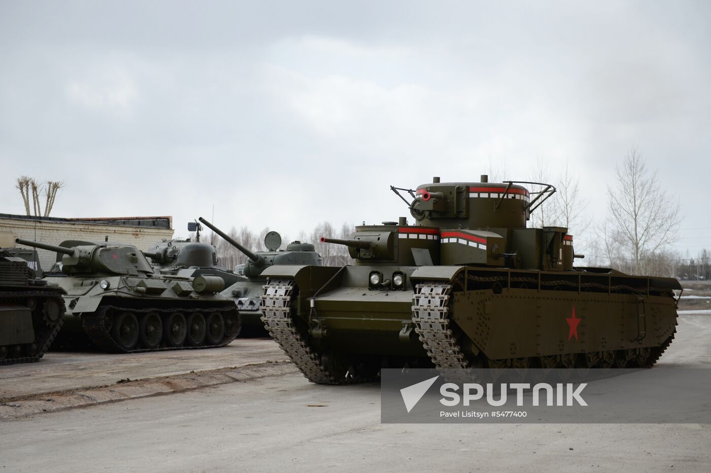 Testing replica of Soviet tank T-35 in Yekaterinburg