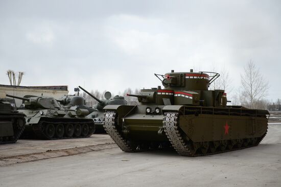 Testing replica of Soviet tank T-35 in Yekaterinburg