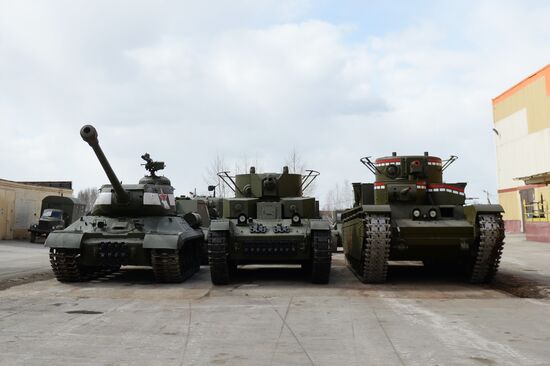 Testing replica of Soviet tank T-35 in Yekaterinburg