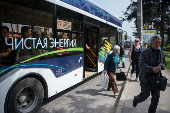 Crimea's first Russia-produced electric bus in service