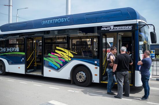Crimea's first Russia-produced electric bus in service