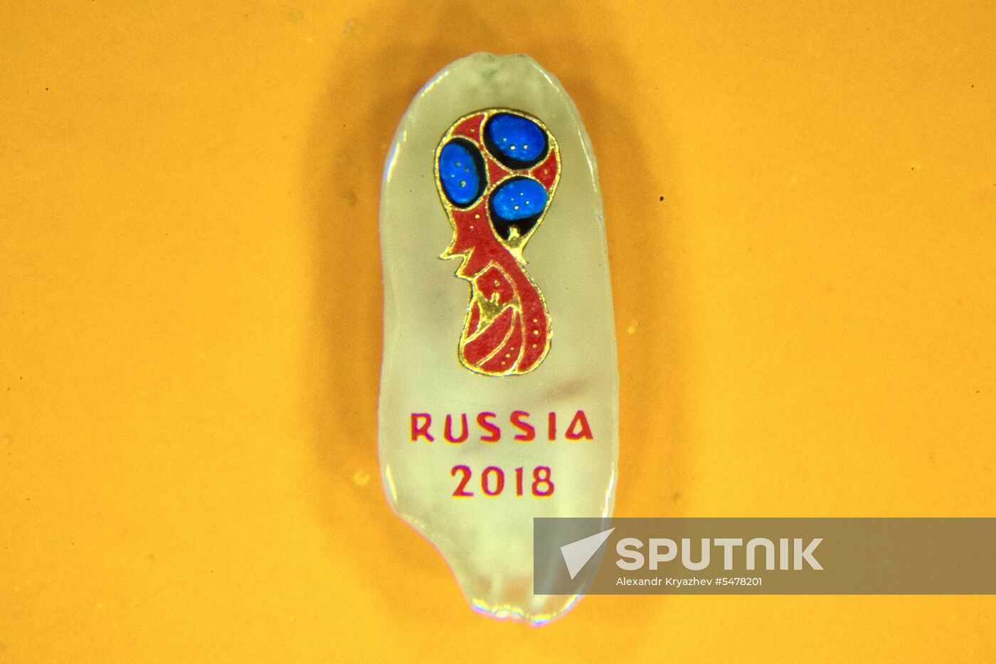 Novosibirsk master makes millimeter-and-a-half replica of 2018 FIFA World Cup mascot