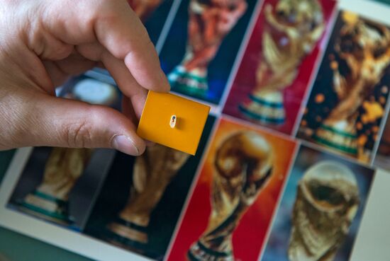 Novosibirsk master makes millimeter-and-a-half replica of 2018 FIFA World Cup mascot