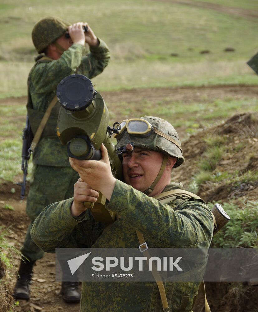 Firearms drill of the People's Militia of the Lugansk People's Republic