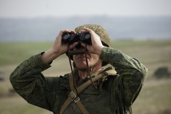 Firearms drill of the People's Militia of the Lugansk People's Republic