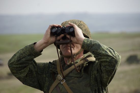 Firearms drill of the People's Militia of the Lugansk People's Republic