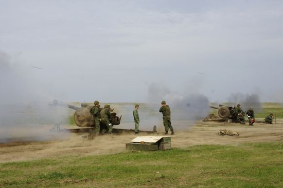 Firearms drill of the People's Militia of the Lugansk People's Republic
