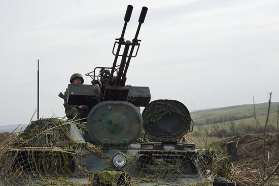 Firearms drill of the People's Militia of the Lugansk People's Republic