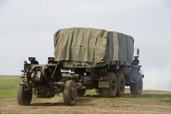 Firearms drill of the People's Militia of the Lugansk People's Republic