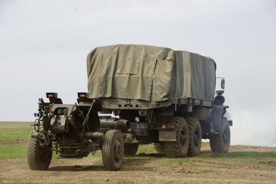 Firearms drill of the People's Militia of the Lugansk People's Republic