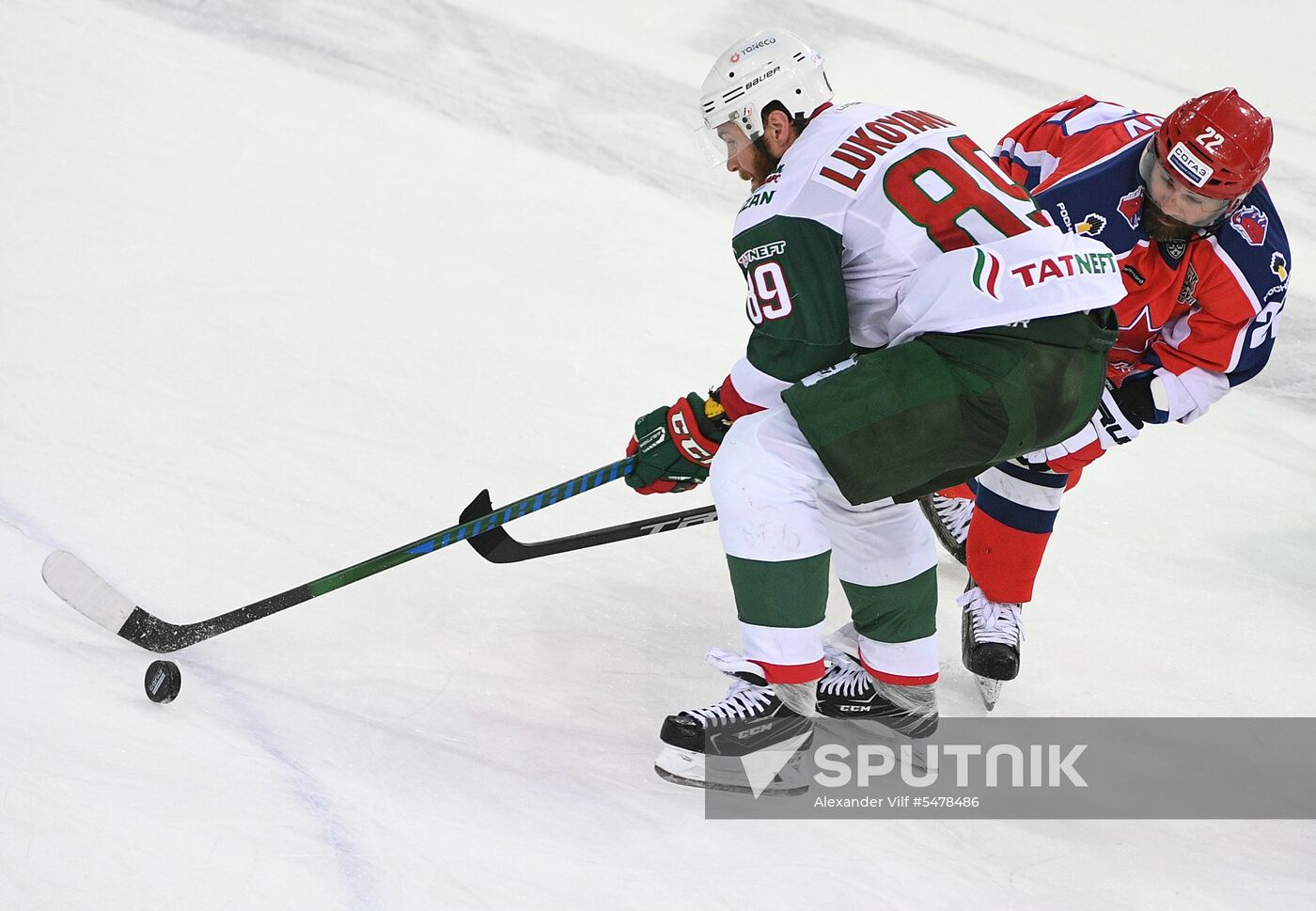 Ice hockey. Kontinental Hockey League. CSKA vs. Ak Bars