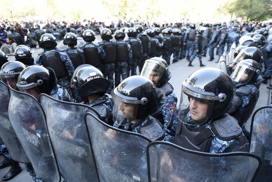 Opposition's protest rally in Yerevan