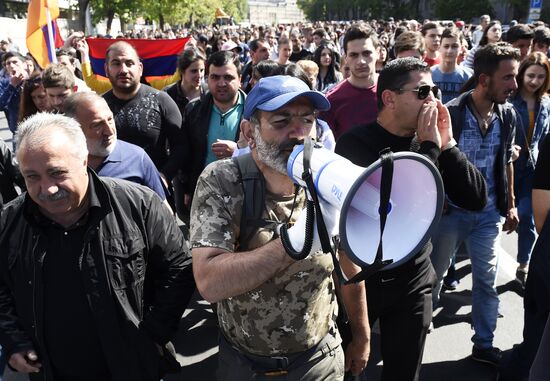 Opposition's protest rally in Yerevan