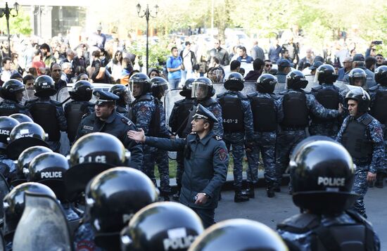 Opposition's protest rally in Yerevan