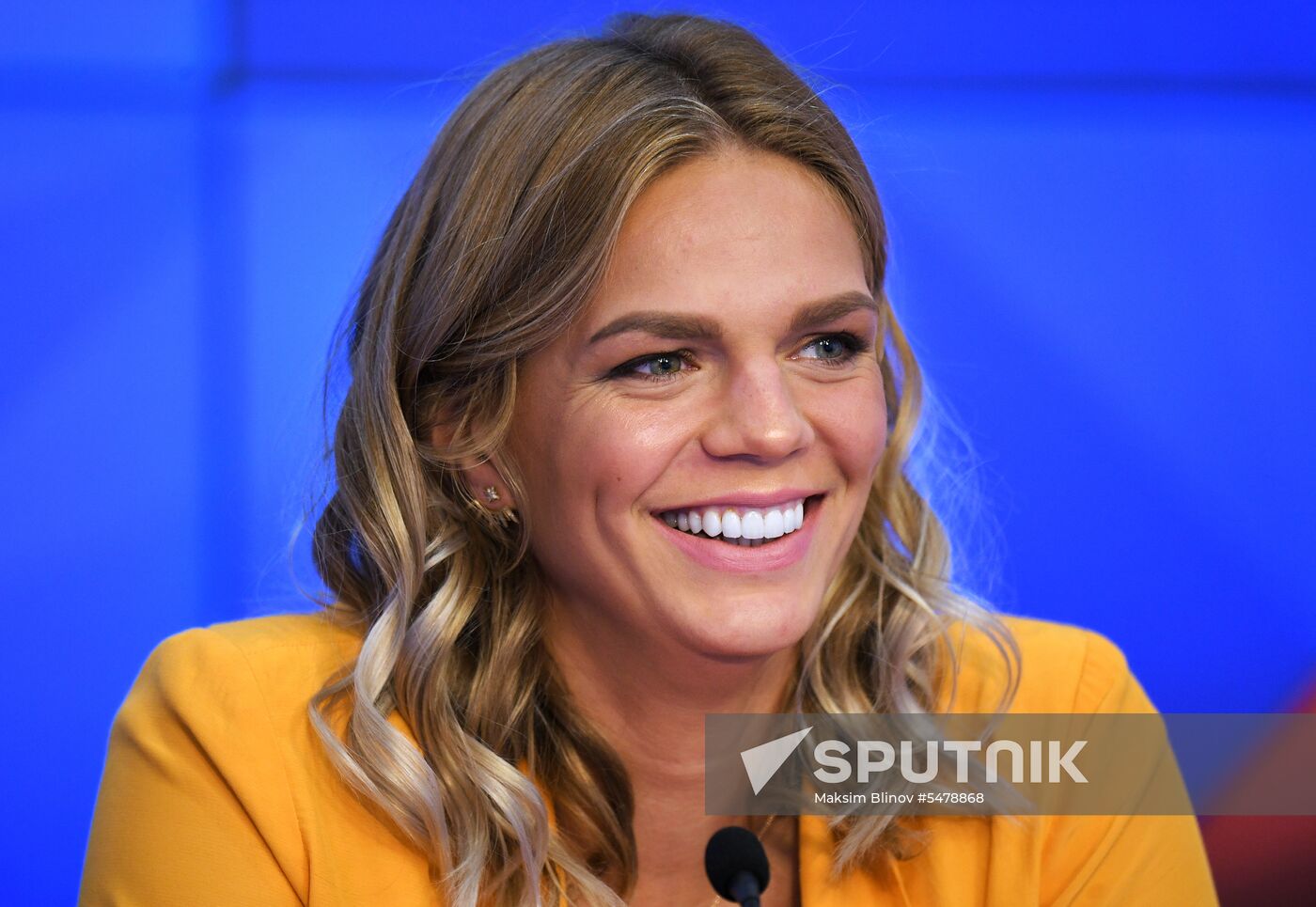 News conference with three-time Olympic swimming medalist Yulia Yefimova