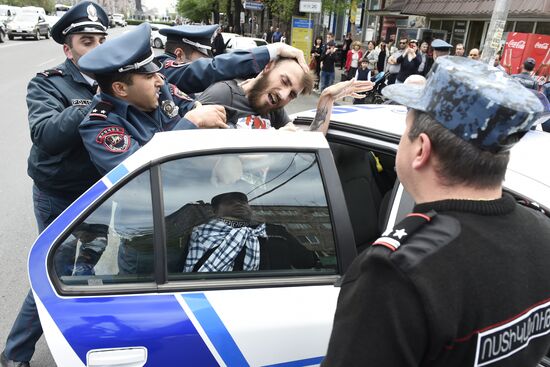 Opposition's protest rally in Yerevan