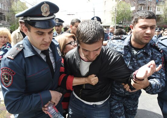 Opposition's protest rally in Yerevan