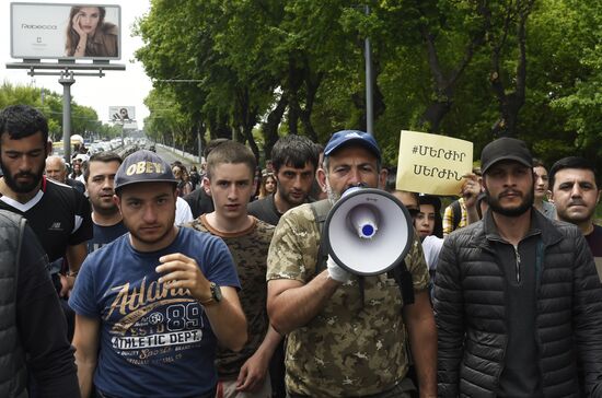 Opposition's protest rally in Yerevan
