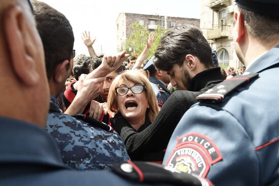 Opposition's protest rally in Yerevan